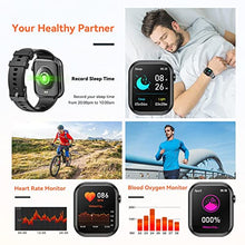 Load image into Gallery viewer, Smart Watch (Answer/Make Calls), 2023 Newest 1.85 Inch Fitness Tracker, Heart Rate/Sleep Monitor/Pedometer/Calories, Multiple Sports Modes, Waterproof Women&#39;s Men&#39;s Fitness Watch for Android iPhone
