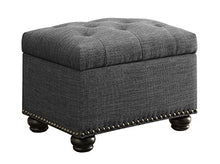 Load image into Gallery viewer, Convenience Concepts Designs4Comfort 5th Avenue Storage Ottoman, Gray Fabric
