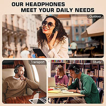 Load image into Gallery viewer, 6S Wireless Bluetooth Headphones Over Ear, Hi-Fi Stereo Foldable Wireless Stereo Headsets Earbuds with Built-in Mic, Volume Control, FM for Phone/PC (Black &amp; Gold)
