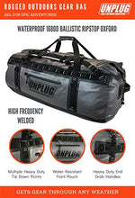 Load image into Gallery viewer, Unplug Ultimate Adventure Bag -1680D Heavy Duty Waterproof Duffel Bag for Boating, Motorcycling, Hunting, Camping, Kayaks or Jet Ski. Gets Gear Through Any Conditions (65L, Storm Grey)
