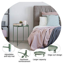 Load image into Gallery viewer, danpinera Tray Metal End Table, Small Round Side Table Accent Table Bedside Table Round Metal Nightstand, Outdoor Side Table Indoor Snack Table Accent Table Anti-Rust and Waterproof Dark Green
