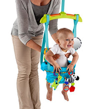 Load image into Gallery viewer, Bright Starts Bounce &#39;N Spring Deluxe Door Jumper with Take-Along Toys, Ages 6 months +, Blue
