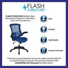 Load image into Gallery viewer, Flash Furniture Mid-Back Blue Mesh Swivel Ergonomic Task Office Chair with Flip-Up Arms
