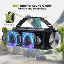 Load image into Gallery viewer, W-KING Bluetooth Speaker Waterproof, 50W Portable Speakers Bluetooth Wireless Loud for Halloween Party, Outdoor Large Speaker with Subwoofer/DSP/40H/EQ/Stereo Pairing/Power Bank/TF/AUX/NFC/Hands-Free
