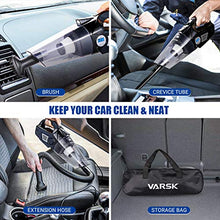 Load image into Gallery viewer, VARSK 4-in-1 Car Vacuum Cleaner, Tire Inflator Portable Air Compressor with Digital Tire Pressure Gauge LCD Display and LED Light, 12V DC Air Compressor Pump, 15FT Cord, Bonus HEPA Filter and Nozzles

