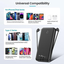Load image into Gallery viewer, Portable Charger with Built-in Cables &amp; AC Wall Plug,Ultra Slim 13800mAh USB-C Power Bank, 4 Output LCD Display External Battery Pack Phone Charger Compatible with iPhone 15/14/13 Samsung Android etc
