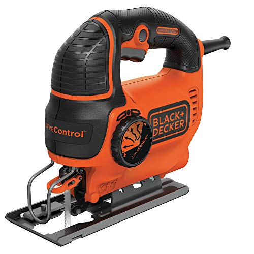 BLACK+DECKER Jig Saw, 5-Amp, 3,000 Blade Speed, 45 Degree Beveled Cuts, ¾-Inch Orbital Blade, 4 Curve Settings, Corded (BDEJS600C)