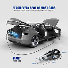 Load image into Gallery viewer, VARSK 4-in-1 Car Vacuum Cleaner, Tire Inflator Portable Air Compressor with Digital Tire Pressure Gauge LCD Display and LED Light, 12V DC Air Compressor Pump, 15FT Cord, Bonus HEPA Filter and Nozzles
