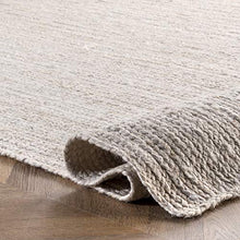 Load image into Gallery viewer, nuLOOM Rigo Hand Woven Farmhouse Jute Area Rug, 5&#39; x 8&#39; Oval, Off-white
