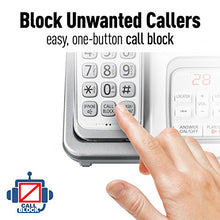 Load image into Gallery viewer, Panasonic DECT 6.0 Expandable Cordless Phone with Answering Machine and Smart Call Block - 2 Cordless Handsets - KX-TGD532W (White/Silver)
