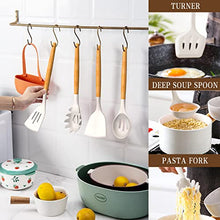 Load image into Gallery viewer, Umite Chef Kitchen Cooking Utensils Set, 33 pcs Non-Stick Silicone Cooking Kitchen Utensils Spatula Set with Holder, Wooden Handle Silicone Kitchen Gadgets Utensil Set (Khaki)
