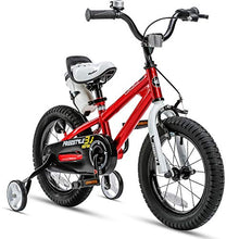 Load image into Gallery viewer, RoyalBaby Kids Bike Boys Girls Freestyle BMX Bicycle with Training Wheels Gifts for Children 12 Inch Red
