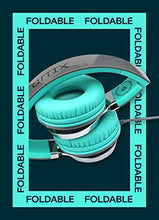 Load image into Gallery viewer, Artix CL750 Wired Headphones with Microphone and Volume Control, On Ear Stereo Noise Isolating Head Phones Corded with Adjustable, Foldable Headband for Computer, Laptop &amp; Cell Phone (Turquoise/Gray)
