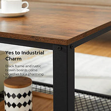 Load image into Gallery viewer, VASAGLE Industrial Coffee Table with Storage Shelf for Living Room, Wood Look Accent Furniture with Metal Frame, Easy Assembly, Rustic Brown ULCT61X
