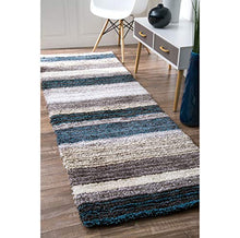 Load image into Gallery viewer, nuLOOM Classie Hand Tufted Shag Runner Rug, 2&#39; 6&quot; x 14&#39;, Blue Multi
