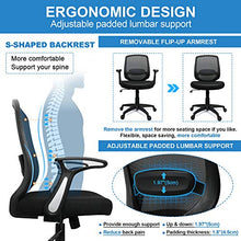 Load image into Gallery viewer, KOLLIEE Mid Back Mesh Office Chair Ergonomic Swivel Black Desk Office Chair Flip Up Armrests with Lumbar Support Adjustable Height Computer Task Chairs
