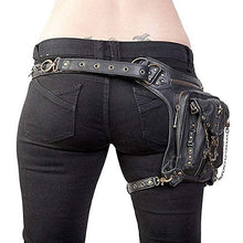 Load image into Gallery viewer, Steampunk Waist Bag Fanny Pack Fashion Gothic Leather Shoulder Crossbody Messenger Bags Thigh Leg Hip Holster Purse Travel Pouch Hiking Sport Chain Bags for Women Men
