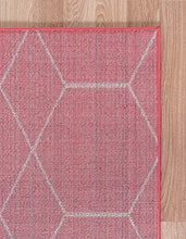 Load image into Gallery viewer, Unique Loom Trellis Frieze Collection Area Rug-Modern Morroccan Inspired Geometric Lattice Design, 6 x 9 ft, Pink/Ivory
