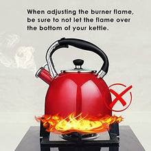 Load image into Gallery viewer, Rorence Whistling Tea Kettle: 2.5 Quart Stainless Steel Kettle with Capsule Bottom &amp; Heat-resistant Glass Lid (Red)
