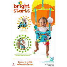 Load image into Gallery viewer, Bright Starts Bounce &#39;N Spring Deluxe Door Jumper with Take-Along Toys, Ages 6 months +, Blue
