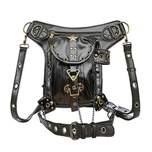 Load image into Gallery viewer, Steampunk Waist Bag Fanny Pack Fashion Gothic Leather Shoulder Crossbody Messenger Bags Thigh Leg Hip Holster Purse Travel Pouch Hiking Sport Chain Bags for Women Men
