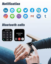 Load image into Gallery viewer, GRV Smart Watch for iOS and Android Phones (Answer/Make Calls), Watches for Men Women IP68 Waterproof Smartwatch Fitness Tracker Watch with Heart Rate/Sleep Monitor Steps Calories Counter (Black)
