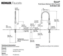 Load image into Gallery viewer, Kohler K-R10651-SD-VS Sous Kitchen Sink Faucet, Vibrant Stainless
