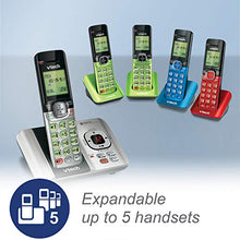 Load image into Gallery viewer, VTech CS6529-4B 4-Handset DECT 6.0 Cordless Phone with Answering System and Caller ID, Expandable up to 5 Handsets, Wall-Mountable, Blue/Green/Red/Silver
