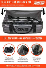 Load image into Gallery viewer, Unplug Ultimate Adventure Bag -1680D Heavy Duty Waterproof Duffel Bag for Boating, Motorcycling, Hunting, Camping, Kayaks or Jet Ski. Gets Gear Through Any Conditions (65L, Storm Grey)
