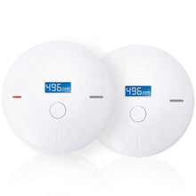 Load image into Gallery viewer, 2 Pack 10 Year Battery Operated Smoke and Carbon Monoxide Detector, Portable Fire Co Alarm for Home and Kitchen (White)
