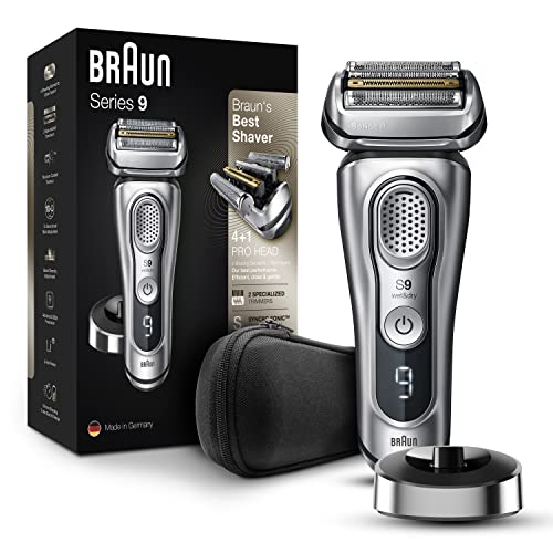 Braun Electric Razor for Men Pop-Up Precision Beard Trimmer, Rechargeable, Wet & Dry Foil Shaver with Travel Case, Silver, 5 Piece Set