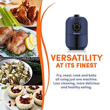 Load image into Gallery viewer, Elite Gourmet EAF1121BG Personal 1.1 Qt. Compact Space Saving Electric Hot Air Fryer Oil-Less Healthy Cooker, Timer &amp; Temperature Controls, 1000W,Blue Gray
