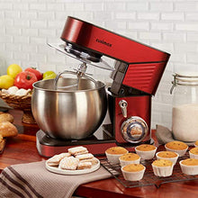 Load image into Gallery viewer, Stand Mixer, CUSIMAX 6.5QT Mixer Stainless Steel kitchen mixer, 6-Speeds Tilt-Head Dough Mixer with Hook, Whisk &amp; Beater, Splash Guard Electric Mixer, Red
