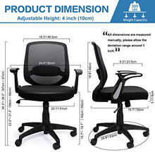 Load image into Gallery viewer, KOLLIEE Mid Back Mesh Office Chair Ergonomic Swivel Black Desk Office Chair Flip Up Armrests with Lumbar Support Adjustable Height Computer Task Chairs
