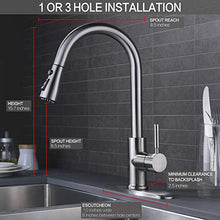 Load image into Gallery viewer, WEWE Single Handle High Arc Brushed Nickel Pull Out Kitchen Faucet,Single Level Stainless Steel Kitchen Sink Faucets with Pull Down Sprayer
