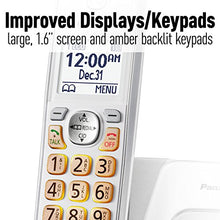 Load image into Gallery viewer, Panasonic DECT 6.0 Expandable Cordless Phone with Answering Machine and Smart Call Block - 2 Cordless Handsets - KX-TGD532W (White/Silver)
