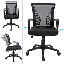 Load image into Gallery viewer, Furmax Office Chair Mid Back Swivel Chair Lumbar Support Desk Chair, Computer Ergonomic Mesh Chair with Armrest (Black)
