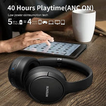 Load image into Gallery viewer, RUNOLIM Hybrid Active Noise Cancelling Headphones, Wireless Over Ear Bluetooth Headphones with Microphone, 65H Playtime, Foldable Headphones with HiFi Audio, Deep Bass for Home Travel Office
