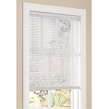 Load image into Gallery viewer, Vinyl Mini Blinds 1-inch Cordless Room Darkening Blind for Windows - Starting at $9.97 - (Over 1,400 Add&#39;l Custom Sizes) Vinyl Blinds, Mini Blinds, Window Blinds Cordless, White - 26&quot; W x 60&quot; H
