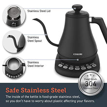 Load image into Gallery viewer, COSORI Electric Gooseneck Kettle with 5 Variable Presets, Pour Over Kettle &amp; Coffee Kettle, 100% Stainless Steel Inner Lid &amp; Bottom, 1200 Watt Quick Heating, 0.8L, Matte Black
