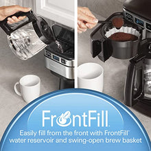 Load image into Gallery viewer, Hamilton Beach Programmable Coffee Maker, 12 Cups, Front Access Easy Fill, Pause &amp; Serve, 3 Brewing Options, Black (46310)
