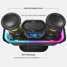 Load image into Gallery viewer, Bluetooth Speaker, DOSS SoundBox Pro+ Wireless Pairing Speaker with 24W Stereo Sound, Punchy Bass, IPX6 Waterproof, 15Hrs Playtime, Multi-Colors Lights, for Home,Outdoor-Black
