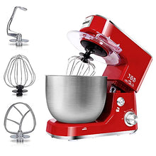 Load image into Gallery viewer, Stand Mixer, CUSIMAX Dough Mixer Tilt-Head Electric Mixer with 5-Quart Stainless Steel Bowl, Dough Hook, Mixing Beater and Whisk, Splash Guard, Red Food Mixer
