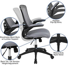 Load image into Gallery viewer, Flash Furniture Mid-Back Dark Gray Mesh Swivel Ergonomic Task Office Chair with Flip-Up Arms
