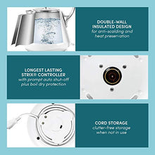 Load image into Gallery viewer, Elite Gourmet EKT-1203W Double Wall Insulated Cool Touch Electric Water Tea Kettle BPA Free Stainless Steel Interior and Auto Shut-Off, 1.2L, White Ivory
