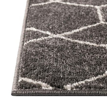 Load image into Gallery viewer, Unique Loom Trellis Frieze Collection Area Rug-Modern Morroccan Inspired Geometric Lattice Design, 6 x 9 ft, Dark Gray/Ivory
