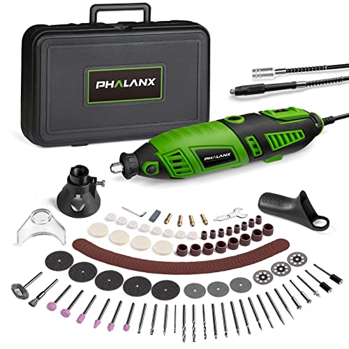 180W Rotary Tool Kit, 1.5-Amp PHALANX 6 Variable Speed with Flex Shaft, 8000-32000RPM Rotary Multi-Tool& 139pcs Accessories Kit, Power Multiuse Set Prefect for Crafting Projects and DIY Creations…