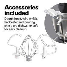 Load image into Gallery viewer, Hamilton Beach All-Metal 12-Speed Electric Stand Mixer, Tilt-Head, 4.5 Quarts, Pouring Shield, Licorice (63227)

