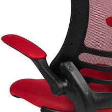 Load image into Gallery viewer, Flash Furniture Mid-Back Red Mesh Swivel Ergonomic Task Office Chair with Flip-Up Arms
