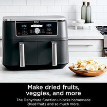 Load image into Gallery viewer, Ninja DZ401 Foodi 10 Quart 6-in-1 DualZone XL 2-Basket Air Fryer with 2 Independent Frying Baskets, Match Cook &amp; Smart Finish to Roast, Broil, Dehydrate &amp; More for Quick, Easy Family-Sized Meals, Grey
